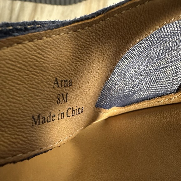 L'Amour Des Pieds Arna Navy Suede Mesh Platform Sandals Womens 8M Coastal Beach - Picture 9 of 13